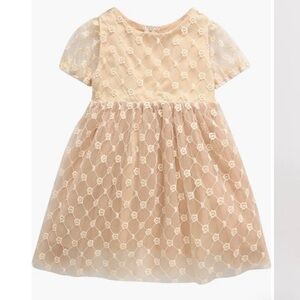 Popatu Kids Gold Color Embroidered Tulle Dress-NWT size 24 months